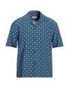 Sandro Man Shirt Slate Blue Size M Viscose