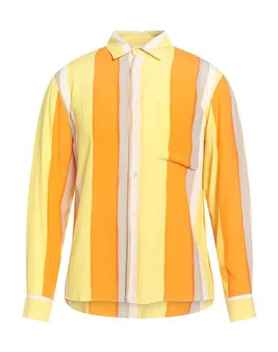 Sandro Man Shirt Pastel Yellow Size Xl Viscose