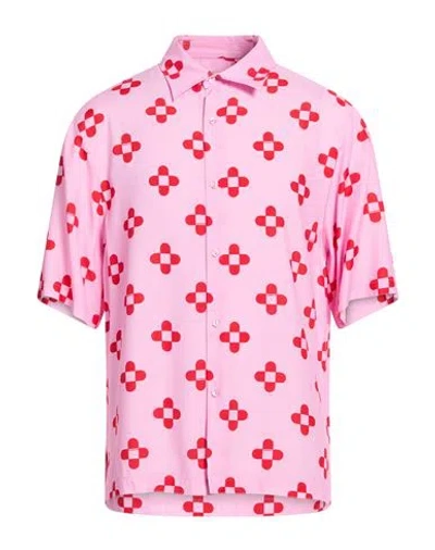 Sandro Man Shirt Pink Size L Viscose