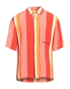 Sandro Man Shirt Red Size Xl Viscose In Red