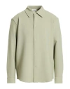 Sandro Man Shirt Sage Green Size Xl Polyester, Viscose, Elastane