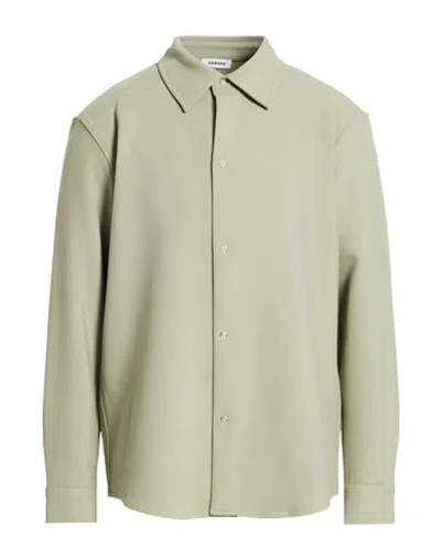 Sandro Man Shirt Sage Green Size Xl Polyester, Viscose, Elastane