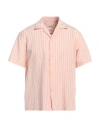 Sandro Man Shirt Salmon Pink Size L Viscose, Polyamide