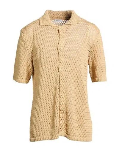 Sandro Man Shirt Sand Size Xl Cotton In Brown