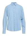 Sandro Man Shirt Sky Blue Size L Cotton