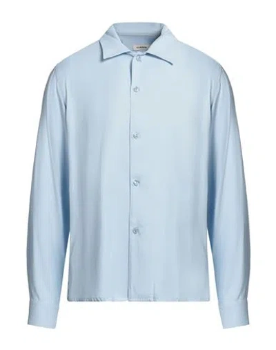 Sandro Man Shirt Sky Blue Size Xl Viscose
