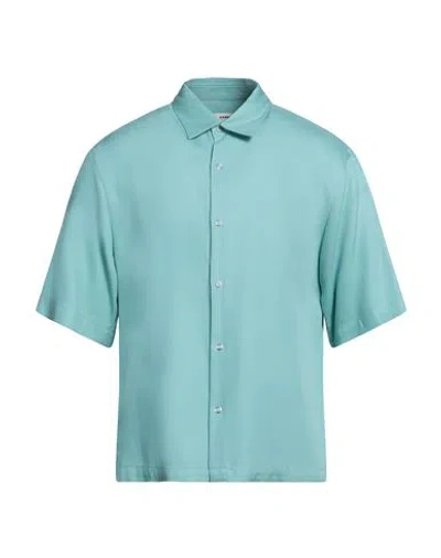 Sandro Man Shirt Turquoise Size Xl Lyocell, Viscose In Blue