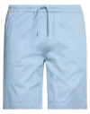 Sandro Man Shorts & Bermuda Shorts Sky Blue Size 24 Cotton, Lyocell, Elastane