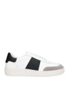 Sandro Leather Panelled Sneakers In White