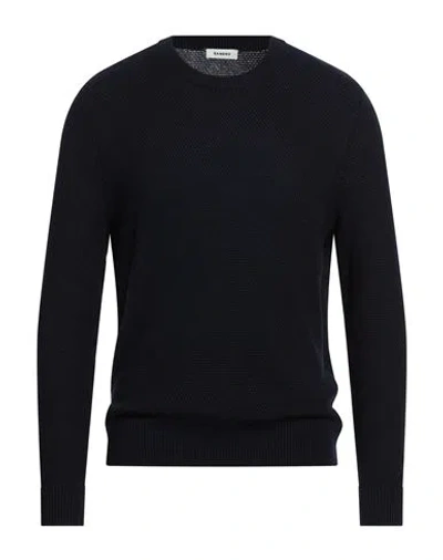 Sandro Man Sweater Midnight Blue Size L Wool, Acrylic In Black