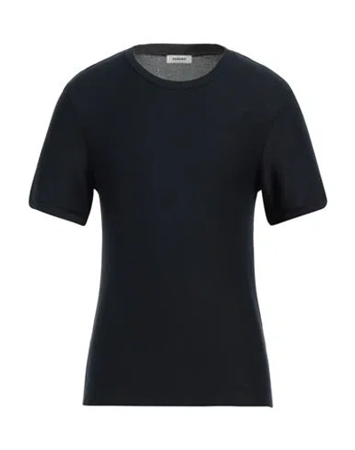 Sandro Man Sweater Midnight Blue Size S Viscose, Polyamide