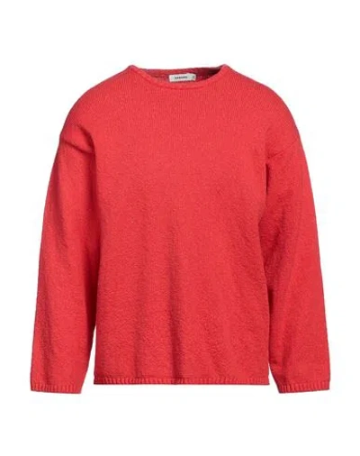 Sandro Man Sweater Red Size Xl Cotton, Polyamide, Elastane