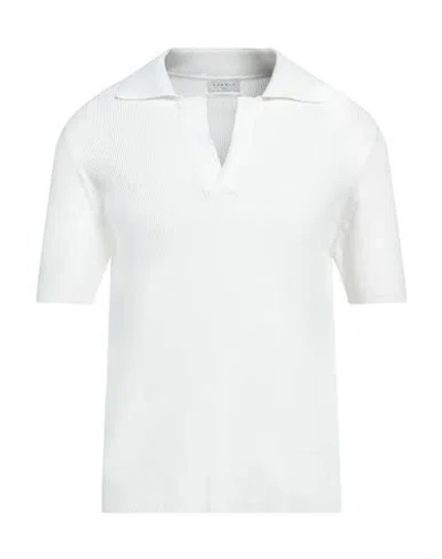 Sandro Man Sweater White Size Xl Cotton, Polyester