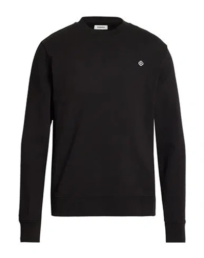 Sandro Man Sweatshirt Black Size L Cotton, Elastane