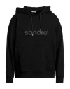 Sandro Man Sweatshirt Black Size M Cotton, Elastane