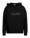 Sandro Man Sweatshirt Black Size S Cotton, Elastane