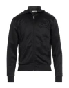 Sandro Man Sweatshirt Black Size M Polyester, Cotton, Elastane