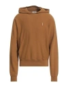 Sandro Man Sweatshirt Camel Size L Cotton, Elastane In Beige