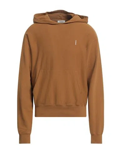 Sandro Man Sweatshirt Camel Size L Cotton, Elastane In Beige