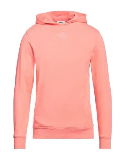 Sandro Man Sweatshirt Coral Size M Cotton, Elastane In Red