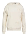 Sandro Man Sweatshirt Cream Size L Cotton, Elastane In White