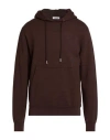 Sandro Man Sweatshirt Dark Brown Size S Cotton, Elastane