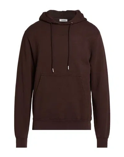 Sandro Man Sweatshirt Dark Brown Size S Cotton, Elastane