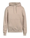 SANDRO SANDRO MAN SWEATSHIRT KHAKI SIZE L COTTON, ELASTANE