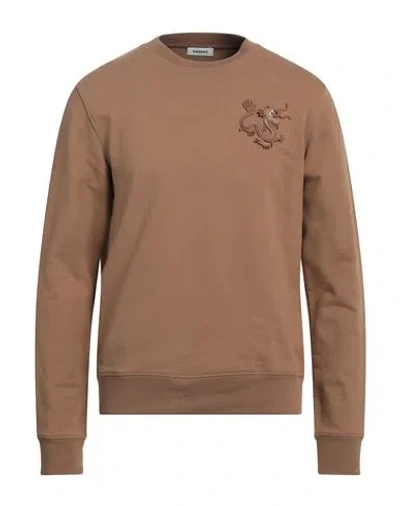 Sandro Man Sweatshirt Light Brown Size M Cotton, Elastane, Polyurethane In Beige