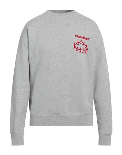 Sandro Man Sweatshirt Light Grey Size Xl Cotton, Elastane