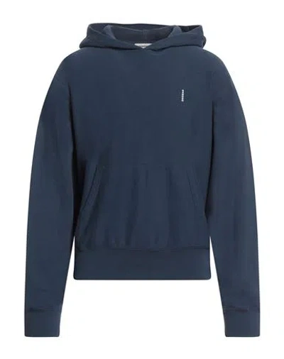 Sandro Man Sweatshirt Navy Size M Cotton, Elastane In Navy Blue
