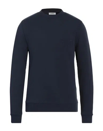 Sandro Man Sweatshirt Navy Size Xl Cotton, Elastane