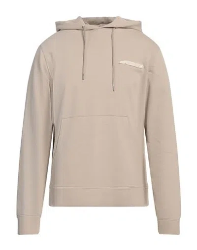 Sandro Man Sweatshirt Sand Size Xl Cotton, Elastane, Rubber In Beige