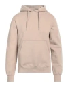 Sandro Man Sweatshirt Sand Size Xl Cotton, Elastane, Rubber In Beige