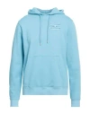 Sandro Man Sweatshirt Sky Blue Size S Cotton, Elastane, Polyester