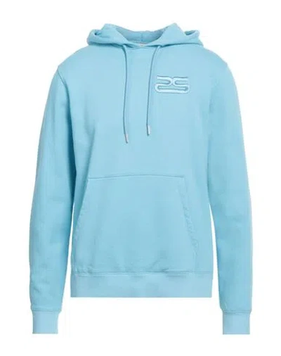 Sandro Man Sweatshirt Sky Blue Size S Cotton, Elastane, Polyester