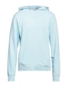 Sandro Man Sweatshirt Sky Blue Size S Cotton, Elastane