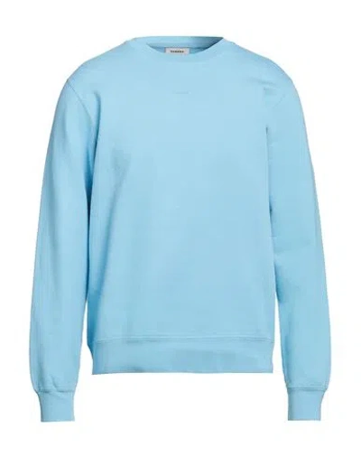 Sandro Man Sweatshirt Sky Blue Size S Cotton, Elastane