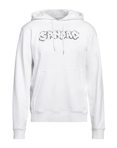 Sandro Man Sweatshirt White Size L Cotton, Elastane, Acrylic, Wool
