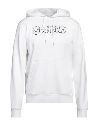 Sandro Man Sweatshirt White Size Xs Cotton, Elastane, Acrylic, Wool