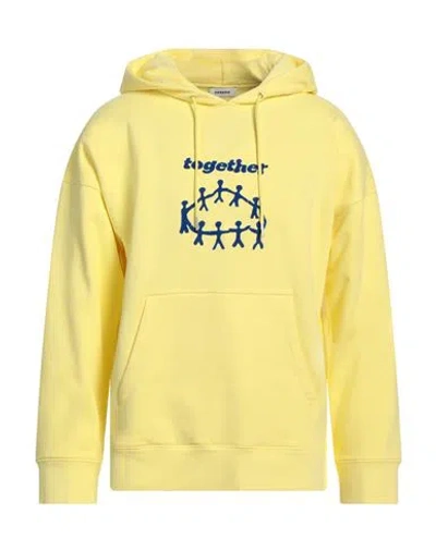 Sandro Man Sweatshirt Yellow Size Xl Cotton, Elastane