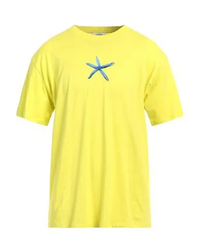 Sandro Man T-shirt Lime Green Size L Cotton, Elastane