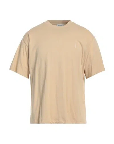 Sandro Man T-shirt Beige Size L Cotton, Elastane