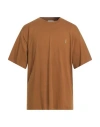 Sandro Man T-shirt Camel Size L Cotton, Elastane In Beige