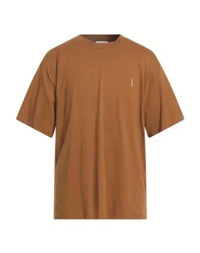 Sandro Man T-shirt Camel Size L Cotton, Elastane In Beige