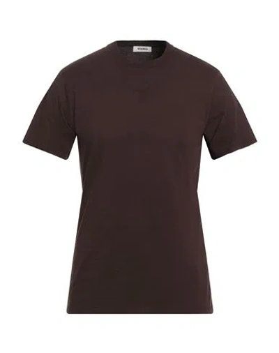 Sandro Man T-shirt Dark Brown Size S Cotton