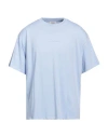 Sandro Man T-shirt Light Blue Size L Cotton, Elastane