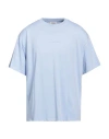 Sandro Man T-shirt Light Blue Size Xxl Cotton, Elastane