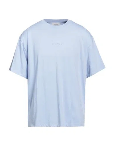 Sandro Man T-shirt Light Blue Size L Cotton, Elastane