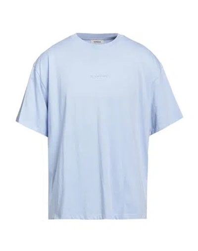 Sandro Man T-shirt Light Blue Size Xxl Cotton, Elastane